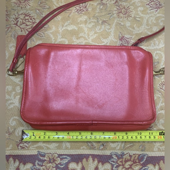 Vintage Coach Red Bonnie Cashin NYC Shoulder Bag Clutch 3418 Brass Double Strap - Picture 12 of 16